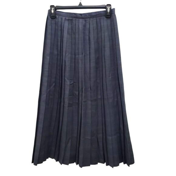Vintage Dresses & Skirts - Vintage Navy Pleated A-Line Skirt